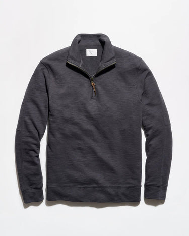 Billy Reid French Terry Half Zip in Asphalt
