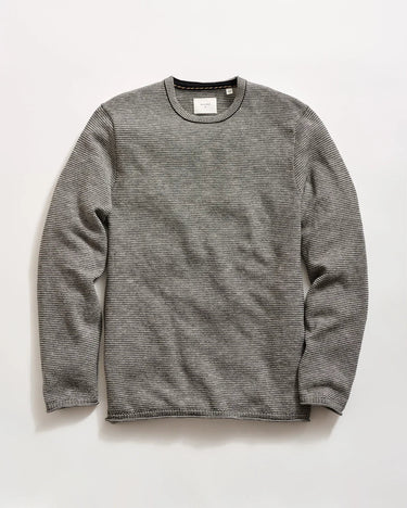 Billy Reid Tuck Stripe Crew in Black