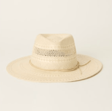 BTB Lola Sisal Fedora in Natural/White - Estilo Boutique