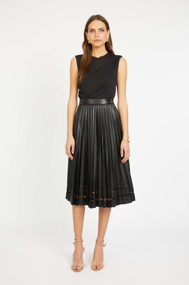 Caballero Alana Skirt in Vegan Leather in Black