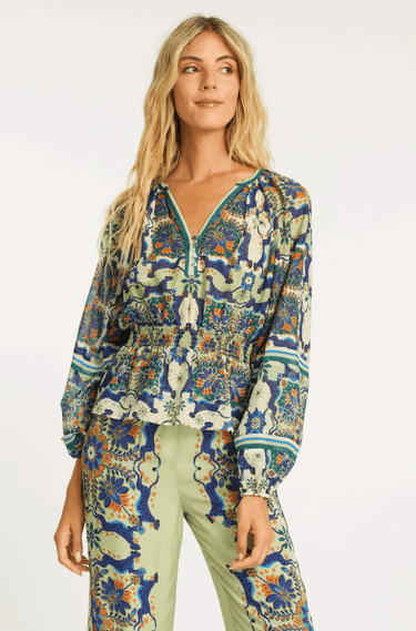 Caballero Tarot Top in Wildcat Tapestry - Estilo Boutique