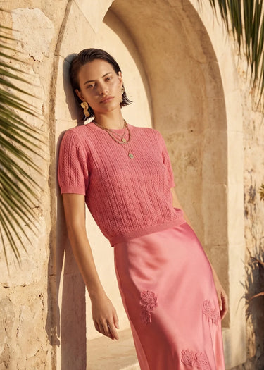 Cami NYC Ellory Cotton Knit Top in Hibiscus