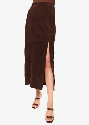 Cami NYC Idris Suede Skirt in Malt - Estilo Boutique