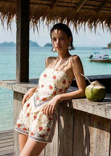 Cami NYC Juli Strapless Camisole in Heirloom Bandana