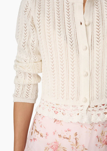 Cami NYC Lilibeth Pointelle Cardigan in Macadamia