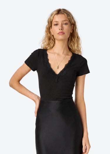 Cami NYC Sana Rib Knit Tee in Black