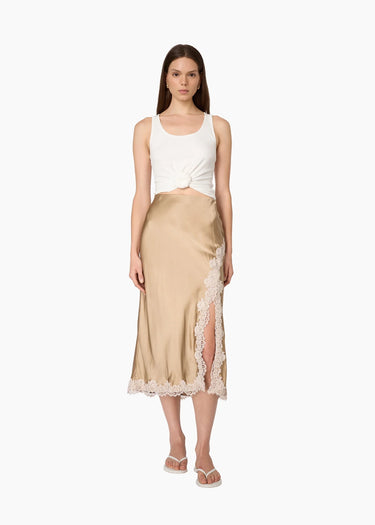 Cami NYC Teagan Silk Midi Skirt in Birch