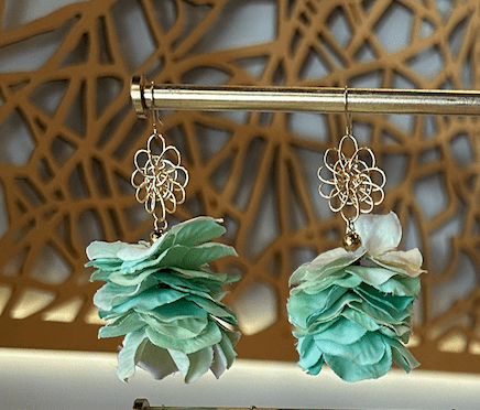 Cassandra Collections Flower Earrings in Mint - Estilo Boutique