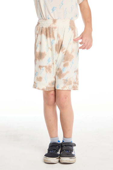 Chaser Allover Doodle Bolt Shorts in Tie Dye - Estilo Boutique