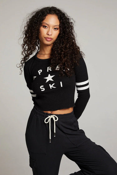 Chaser Apres Ski Star Pullover in True Black - Estilo Boutique