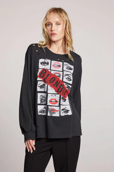 Chaser Blondie Tracks Across America Long Sleeve in Licorce - Estilo Boutique