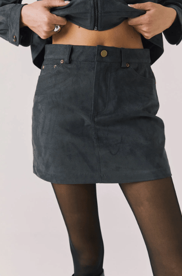 Chaser Brooke Mini Skirt in True Black