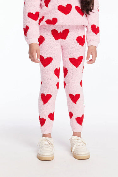 Chaser Fuzzy Fleece Sugar Heart Girls Legging - Estilo Boutique