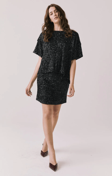 Chaser Jayde Mini Skirt in True Black