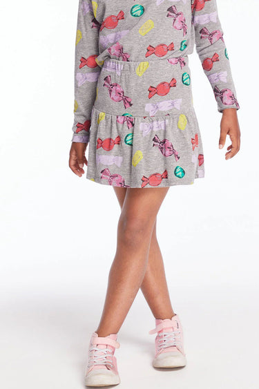 Chaser Kids Allover Candy Skort in Streaky Grey - Estilo Boutique