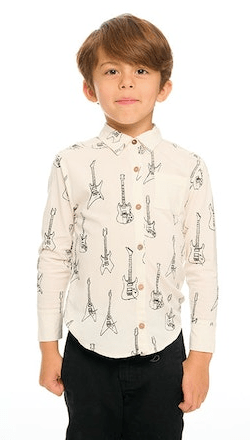 Chaser Kids Coastal Button Down Shirt in Salt - Estilo Boutique