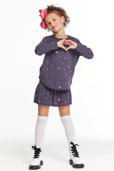 Chaser Kids Hearts Peplum Skort in Avalon - Estilo Boutique