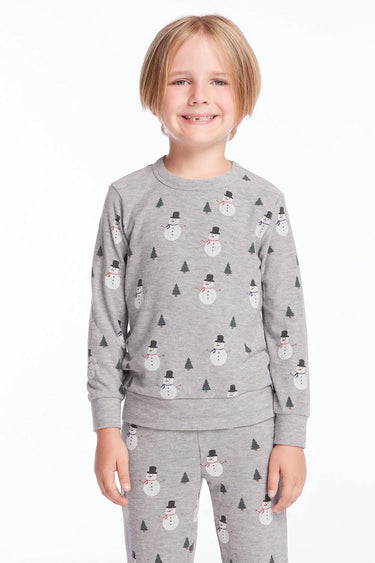 Chaser Kids Snow Daze Long Sleeve in Heather Gray - Estilo Boutique