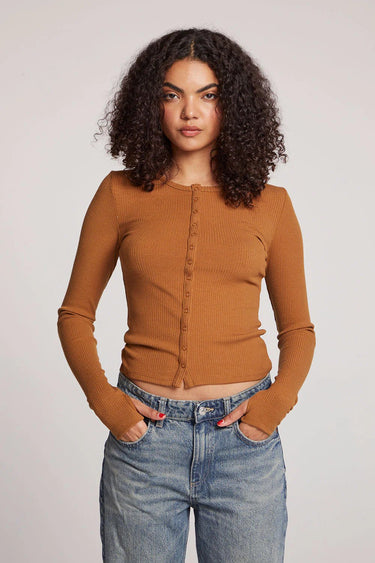 Chaser Laurel Cardigan in Coco Brown - Estilo Boutique