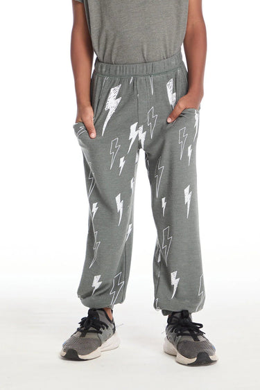 Chaser Scribble Bolt Pants in Safari - Estilo Boutique