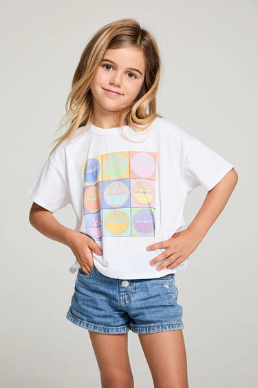 Chaser Sun Records Pop Art Girls Tee in White - Estilo Boutique
