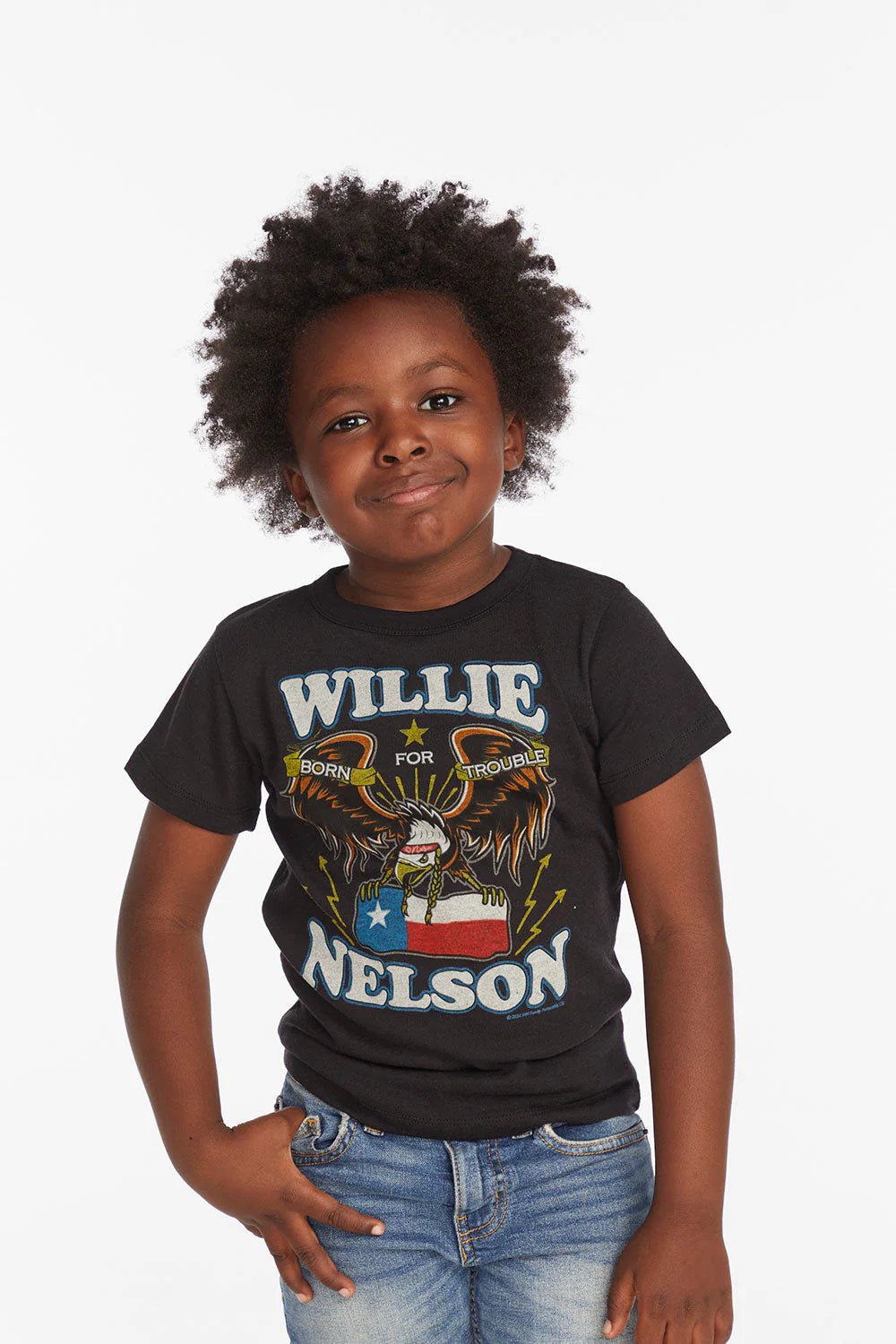 Chaser Willie Nelson Born For Trouble Tee in Black - Estilo Boutique