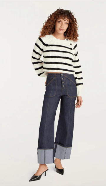 Cinq A Sept Keren Pullover in Ivory Black - Estilo Boutique