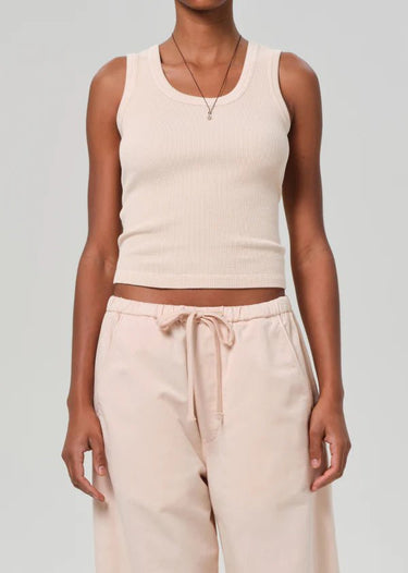 Citizen of Humanity Inez Waffle Tank in Shrimp - Estilo Boutique