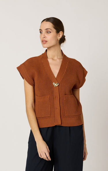 Cleobella Cuore Sweater Vest in Clay
