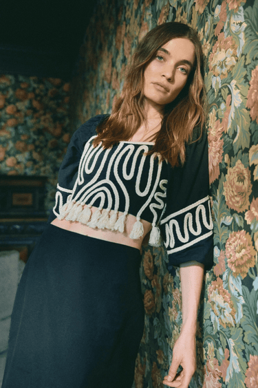 Cleobella Etta Top in Black Ivory