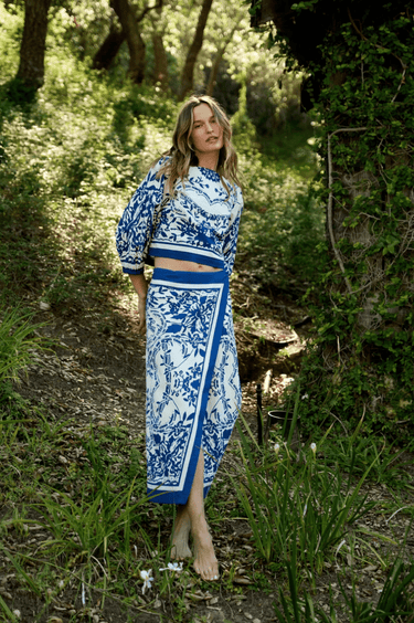 Cleobella Lihua Midi Skirt in Altesse Print