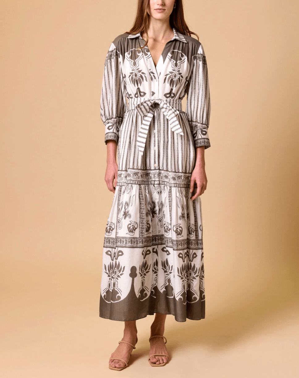 Cleobella Tavia Ankle Dress in Sable Print - Estilo Boutique Sable / S Cleobella Tavia Ankle Dress in Sable Print - Estilo Boutique Sable / S
