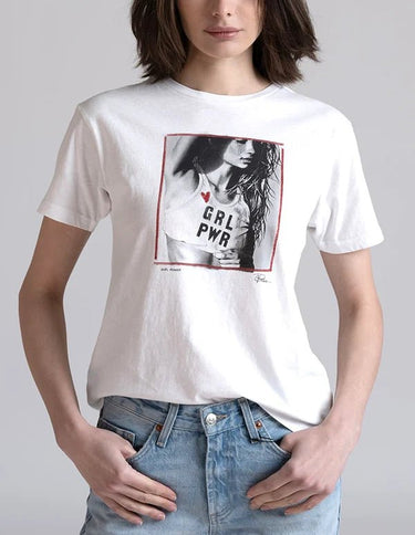 Cpress Girl Power Mushie Tee in Worn White - Estilo Boutique