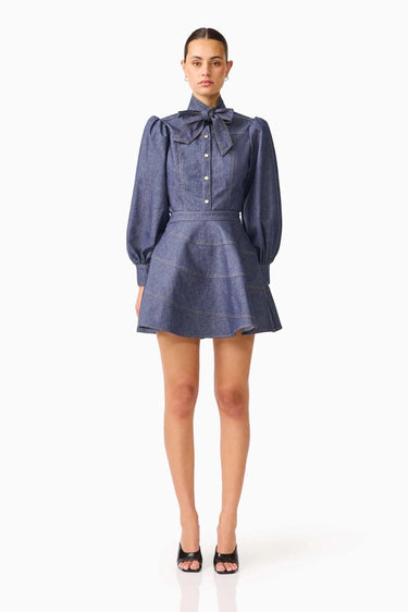 Curaae Vana Denim Mini Skirt in Blue