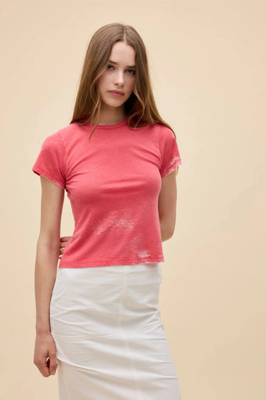 Daydreamer Solid Burnout Vintage Tee Deep Sea Coral