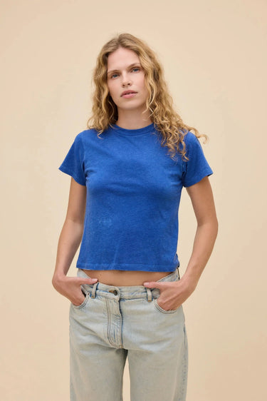 Daydreamer Solid Burnout Vintage Tee in Ultra Marine
