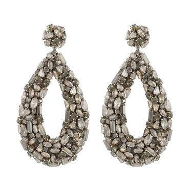 Deepa Gurnani Karen Earrings - Gunmetal - Estilo Boutique