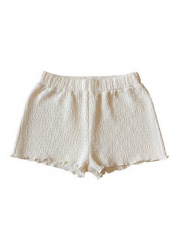 Design History Girls Scallop Hem Shorts in Off White