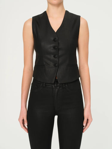 DL1961 Tailored Vest in Black Coated - Estilo Boutique