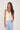 Dress To Beige Concha V Neck Sleeveless Tricot Tank Top in Beige