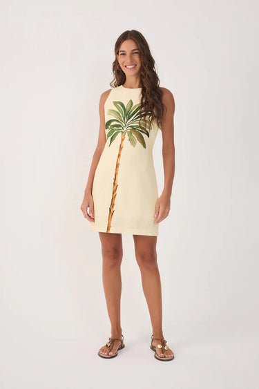 Dress To Tropicana Linen Mini Dress in Off-White
