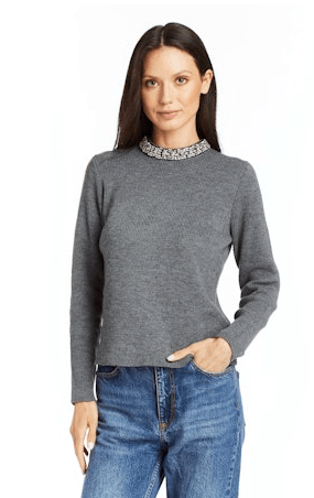 Drew Aurora Sweater in Charcoal - Estilo Boutique