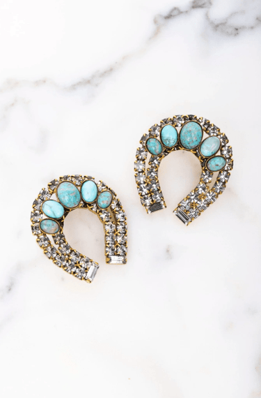 Elizabeth Cole Althea Earrings in Turquoise - Estilo Boutique