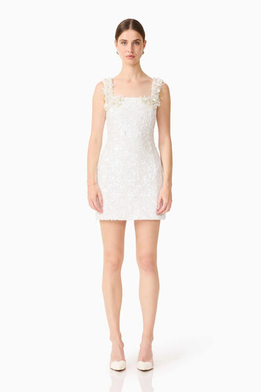 Elliatt Alessia Embellished Mini Dress in White