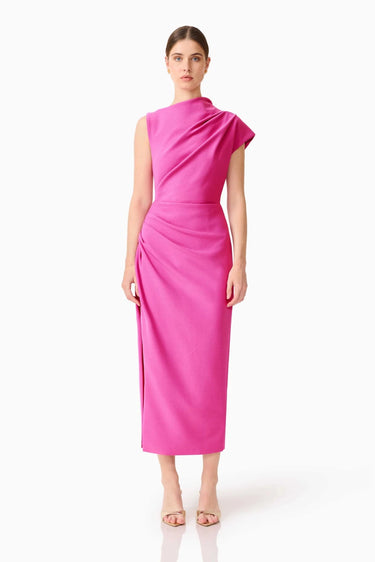 Elliatt Chantal Asymmetrical Midi Dress in Pink