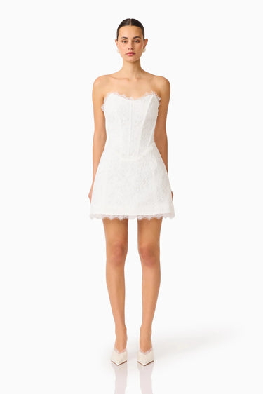 Elliatt Clarisse Tulip Mini Dress in White