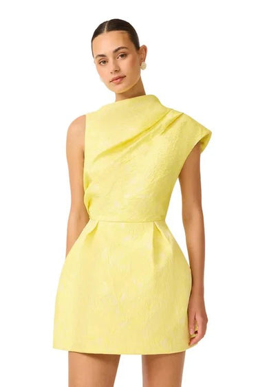 Elliatt Luella Asymmetric Mini Dress in Yellow