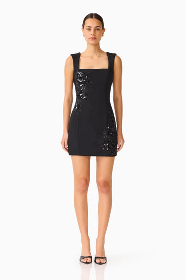 Elliatt Odelia Beaded Mini Dress in Black