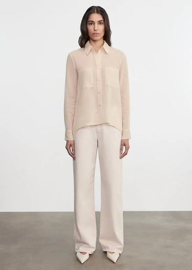 Enza Costa Cotton Organza Shirt in Fawn