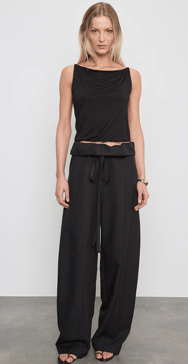 Enza Costa Fluid Jersey Tank in Black